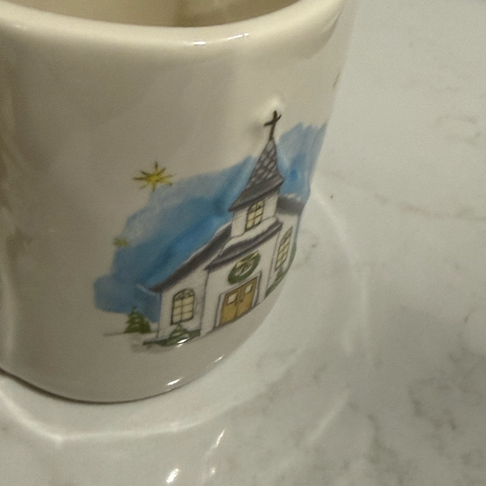 Rae Dunn Double-sided OH HOLY NIGHT & Church with stars ✨ Mug - Picture 5 of 8